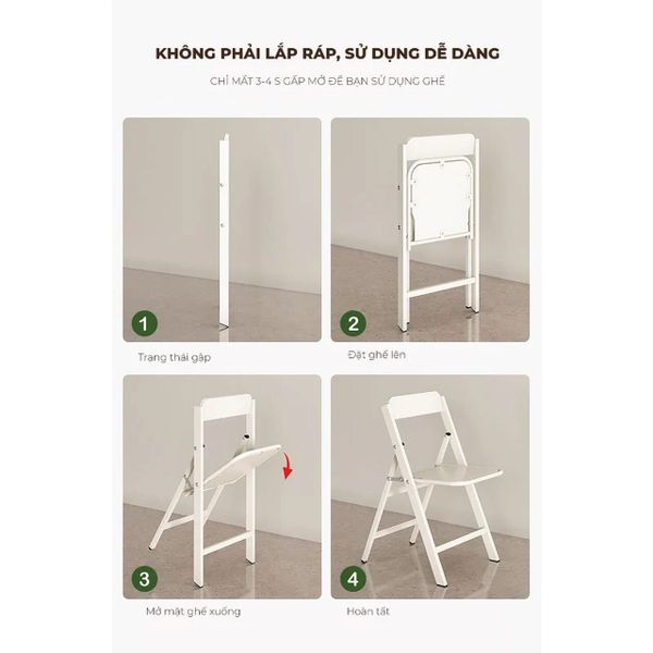 Ghế Gấp Gọn Đa Năng Trắng - GM192