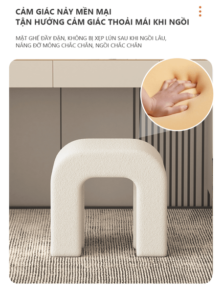 Ghế Trang Điểm Bọc Vải Lông Cừu Chansey Hiện Đại GAPI - GC21