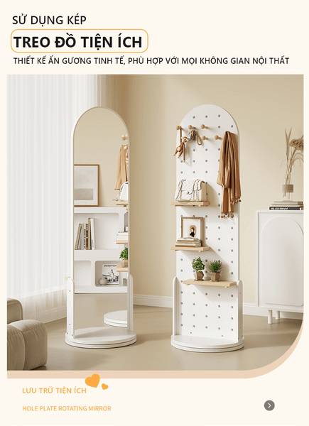 Gương Soi Toàn Thân Xoay 360 Độ Đa Năng, Hiện Đại GAPI - GP312