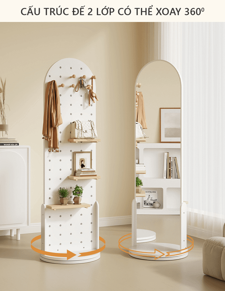 Gương Soi Toàn Thân Xoay 360 Độ Đa Năng, Hiện Đại GAPI - GP312