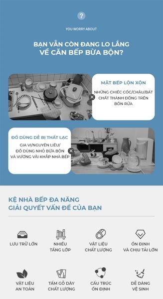 Kệ Bếp Đa Năng Thông Minh Nhiều Tầng Tiện Lợi, Hiện Đại GAPI - GM136
