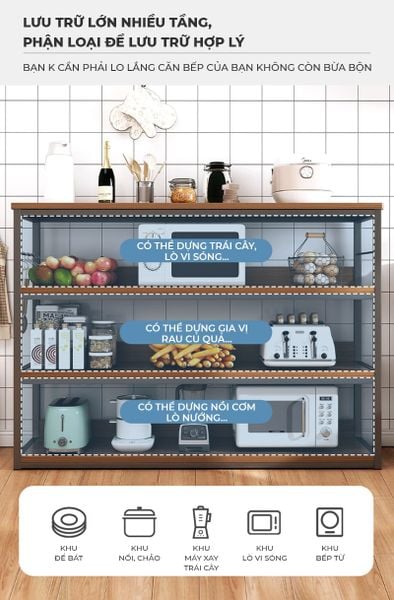 Kệ Bếp Đa Năng Thông Minh Nhiều Tầng Tiện Lợi, Hiện Đại GAPI - GM136