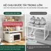 Kệ Đa Năng 3 Tầng Tiện Lợi Phòng Bếp Khung Trắng Vân Gỗ GAPI - GM140