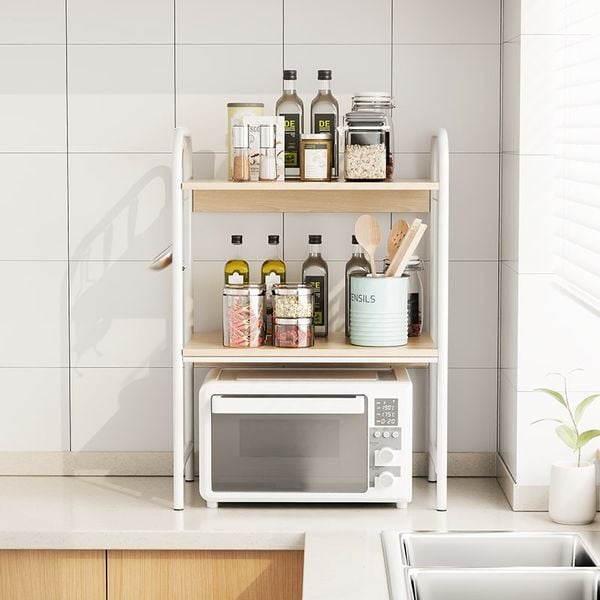 Kệ Đa Năng Đa Tầng Tiện Lợi Phòng Bếp Khung Trắng Vân Gỗ GAPI - GM141