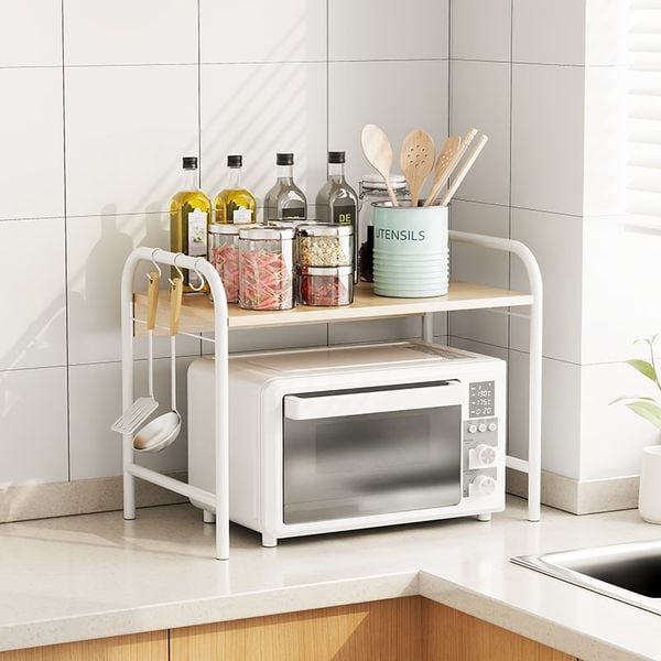 Kệ Đa Năng Đa Tầng Tiện Lợi Phòng Bếp Khung Trắng Vân Gỗ GAPI - GM141