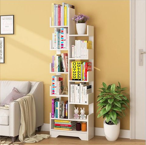 Kệ Sách GAPI Hình Cây 9Tầng Màu Trắng - Vân Gỗ - GP66