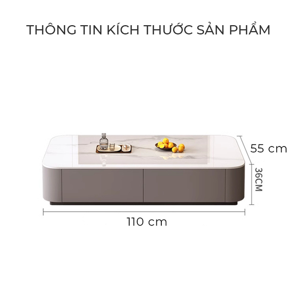 Bàn Trà Sofa Mặt Đá  Bọc Da – Sang Trọng, Hiện Đại - GM167 - Hết hàng