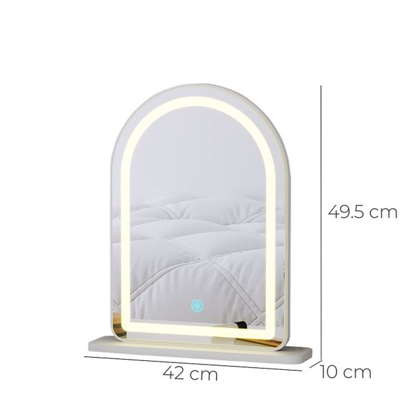 Gương Trang Điểm Viền Led Để Bàn Trắng - GP402