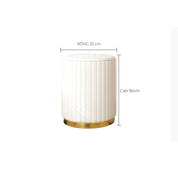 Ghế đôn trang điểm màu trắng thanh lịch - GC45