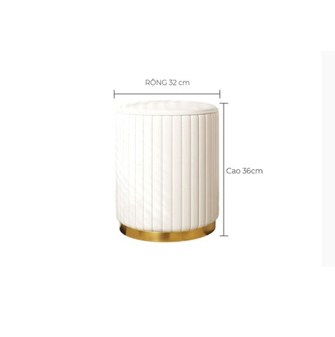 Ghế đôn trang điểm màu trắng thanh lịch - GC45