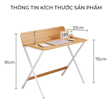 Bàn làm việc hiện đại khung trắng vân gỗ tinh tế - GM210