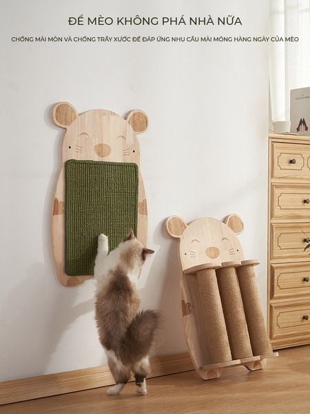 Thảm Cào Móng Treo Tường Hình Mèo Bảo Vệ Nội Thất - GU2