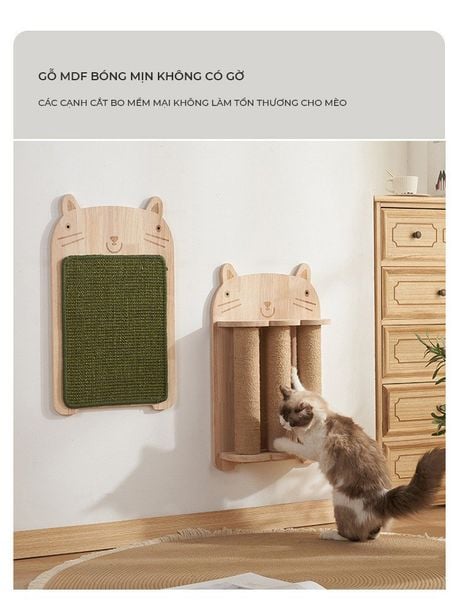Thảm Cào Móng Treo Tường Hình Mèo Bảo Vệ Nội Thất - GU2