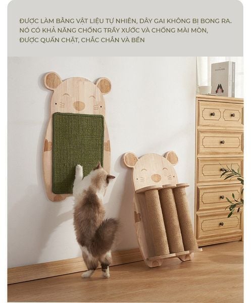 Thảm Cào Móng Treo Tường Hình Mèo Bảo Vệ Nội Thất - GU2