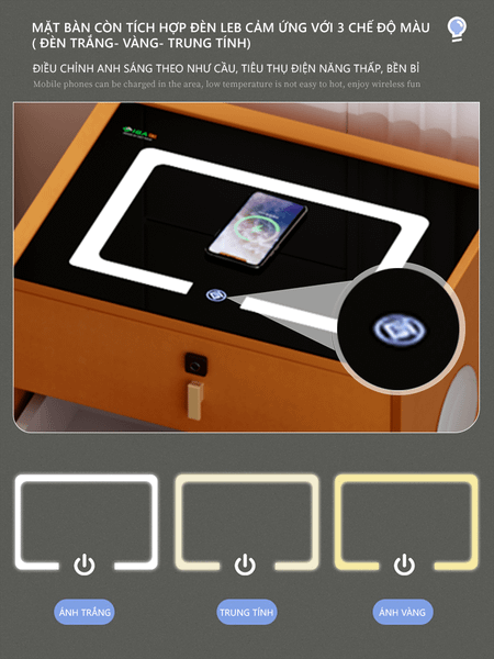 Tab Đầu Giường Thông Minh Bọc Da Sang Trọng, Hiện Đại GAPI - GA32 - Hết hàng