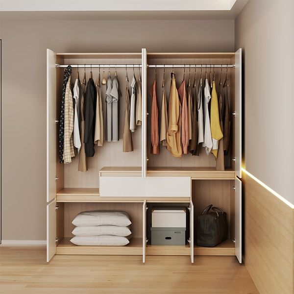 Tủ Quần Áo 4 Cánh To 1 Ngăn Kéo Trắng Vân Gỗ - GP328