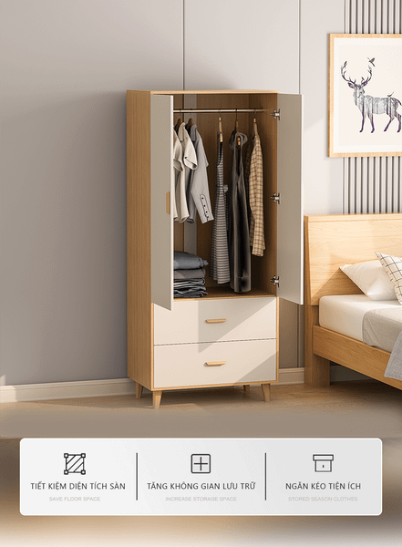 Tủ Quần Áo Thông Minh Có Ngăn Kéo Đa Năng, Hiện Đại GAPI - GP271