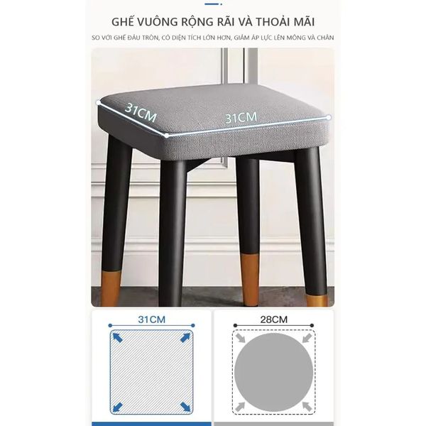 Ghế Đẩu Trang Điểm Nhỏ Gọn, Hiện Đại GAPI - GN66