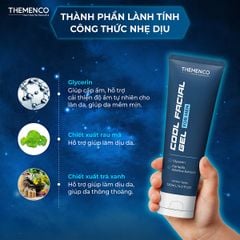 Sữa rửa mặt giúp hỗ trợ làm sạch bụi bẩn, bã nhờn trên da dành cho nam giới Cool Facial Gel 120ml Themenco
