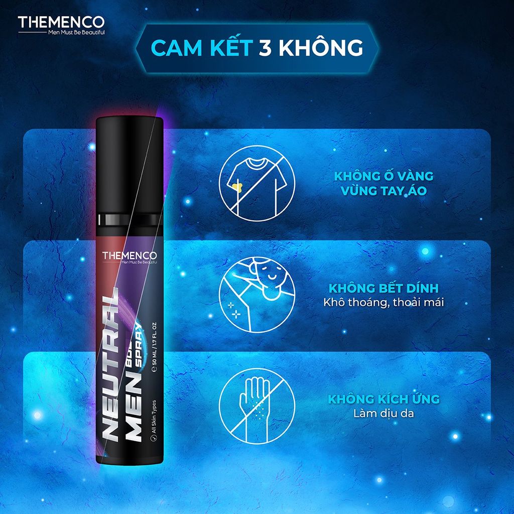 Xịt giảm mùi cơ thể dành cho Nam giới Neutral Men Themenco 50ml