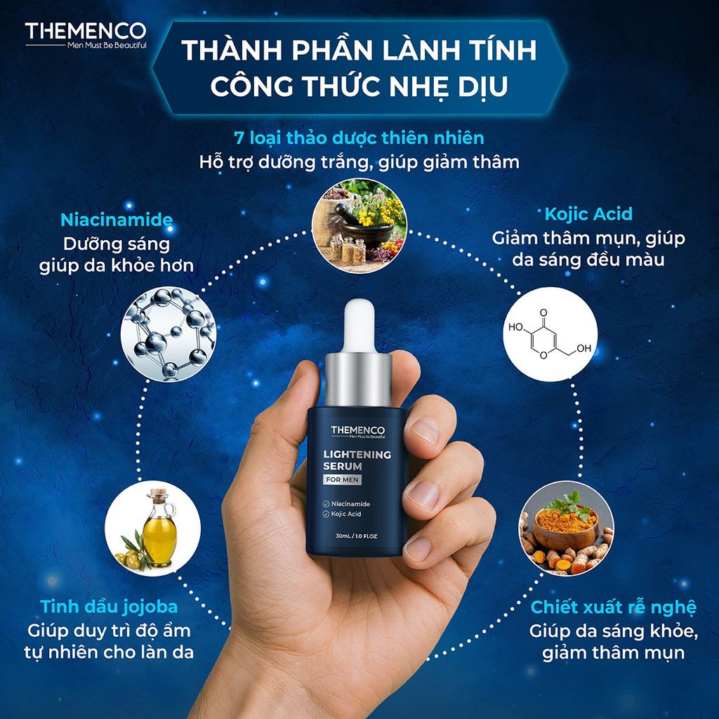 Combo Sữa rửa mặt Cool Facial Gel 120mL và Serum hỗ trợ giúp giảm thâm Lightening Serum 30mL