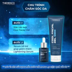 Combo Sữa rửa mặt Cool Facial Gel 120mL và Serum hỗ trợ giúp giảm thâm Lightening Serum 30mL