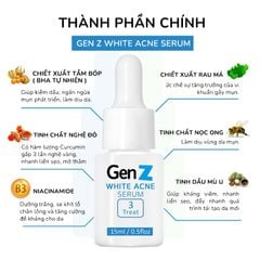 Serum Giảm Mụn Oriskin GenZ White Acne Serum Loại Bỏ Các Loại Mụn Viêm, Trứng Cá Và Mụn Đầu Đen 15ml