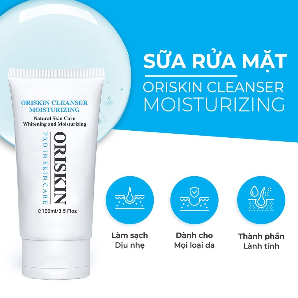 Sữa Rửa Mặt Trắng Da Oriskin Cleanser Moisturizing, Ít Bọt Dành Cho Da Nhạy Cảm.