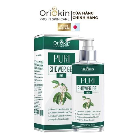 Sữa Tắm Hỗ Trợ Ngăn Ngừa Mụn, Viêm Nang Lông, Làm Sạch Sâu Bụi Bẩn, Dành Cho Nam Oriskin Puri shower Gel 300ml