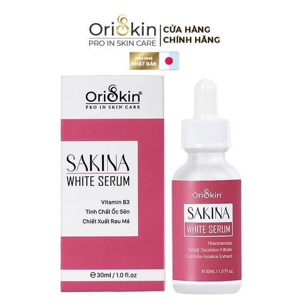 Serum Mờ Thâm Nách, Thâm Vùng Bẹn, Mông, Thâm Đầu Gối, Khuỷu Tay, Khử Mùi Vùng Nách Oriskin Sakina White Serum 30ml