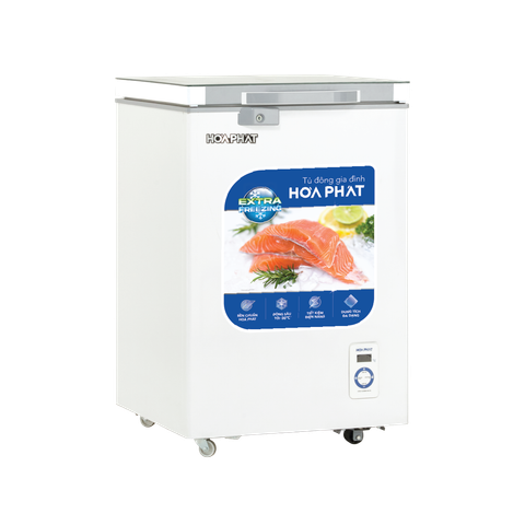 Tủ Đông Hòa Phát HPF AD6107.T1, Mặt Kính Cường Lực 107 lít