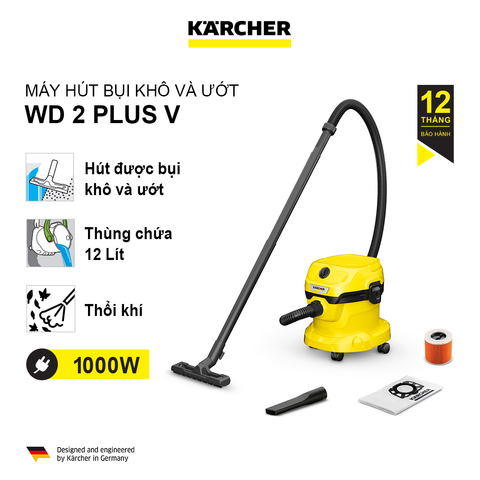 Máy hút bụi khô & ướt Karcher, WD 2 Plus V-12/4/18/C