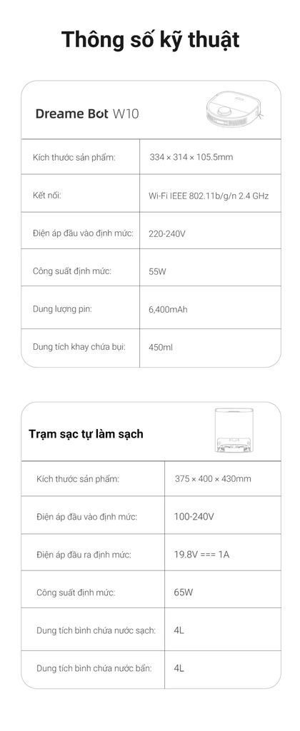 Robot Hút Bụi Lau Nhà Dreame Bot W10 Pro