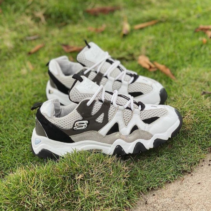SKECHERS D LITES 2 SWEET MONSTER WHITE BLACK GREY Z2HAND