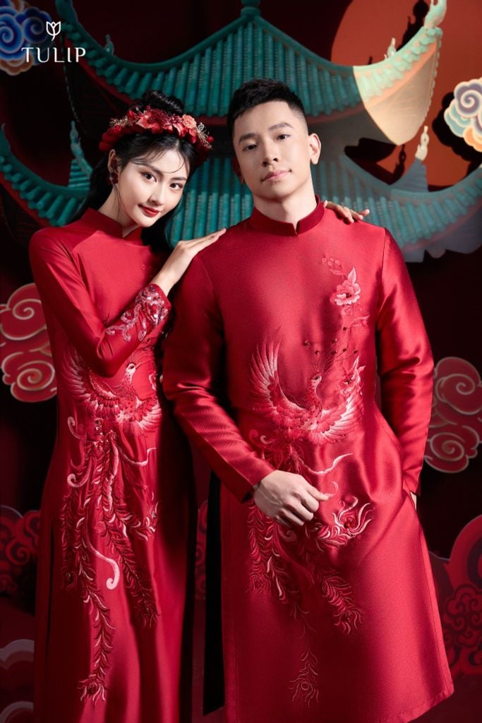 ÁO DÀI ĐÔI PHƯỢNG HOÀNG SONG PHI