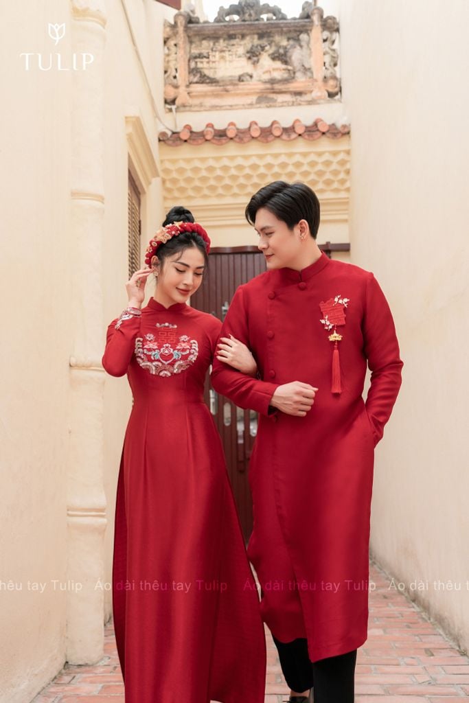 ÁO DÀI ĐÔI HOA HỶ