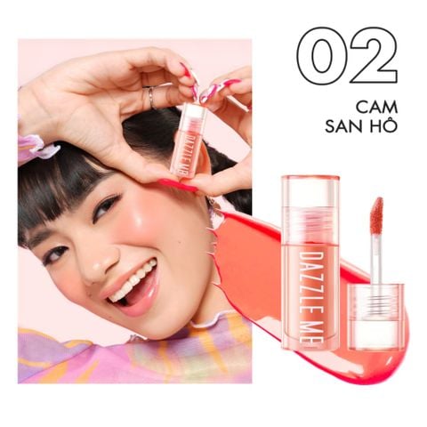 Kem Má Hồng DAZZLE ME  Chống Thấm Nước Và Mồ Hôi Ửng Hồng Tự Nhiên Heart-Melt Creamy Liquid Blush
