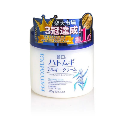 Kem dưỡng ẩm trắng da ý dĩ Hatomugi Moisturizing & Conditioning The Milky Nhật Bản 300g