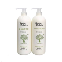 Bộ Dầu Gội Xả Phục Hồi Tóc Hư Tổn Biotin & Collagen Pasiori Voudioty Professional 500ml x 2 - Trắng