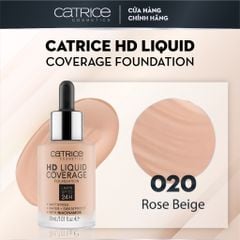 Kem nền Catrice HD Liquid Coverage Foundation che phủ tự nhiên tạo độ mịn màng cho da 30ml