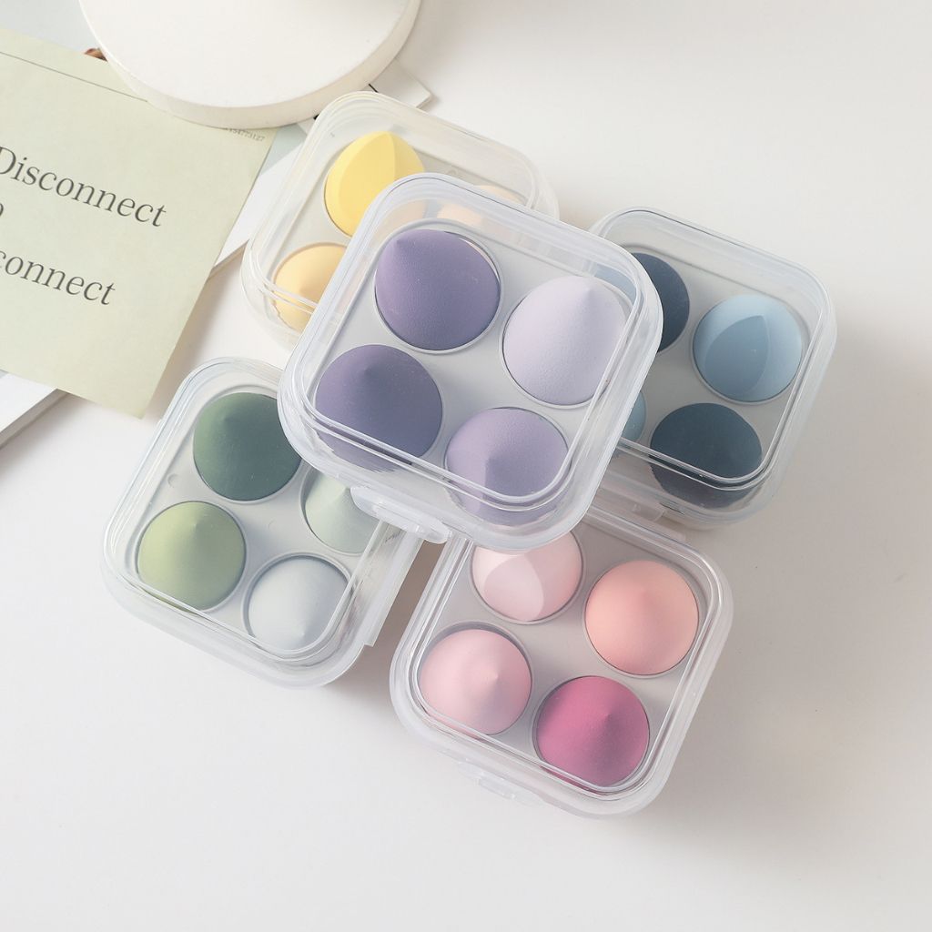 Bông Mút Tán Nền Đa Năng Cherry TrioStyle chất liệu mềm mịn tạo lớp nền căng bóng tự nhiên nhiều màu sắc (hộp 4 mút)