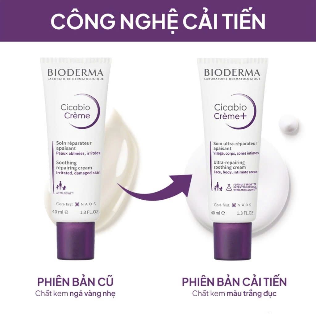 Kem phục hồi da tổn thương Bioderma Cicabio Creme+ 40ml