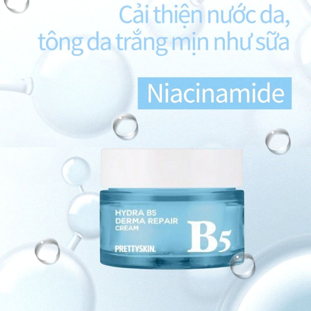 Kem dưỡng phục hồi và làm trắng da Prettyskin Hydra B5 Derma Repair Cream Pretty Skin 52ml (XANH)
