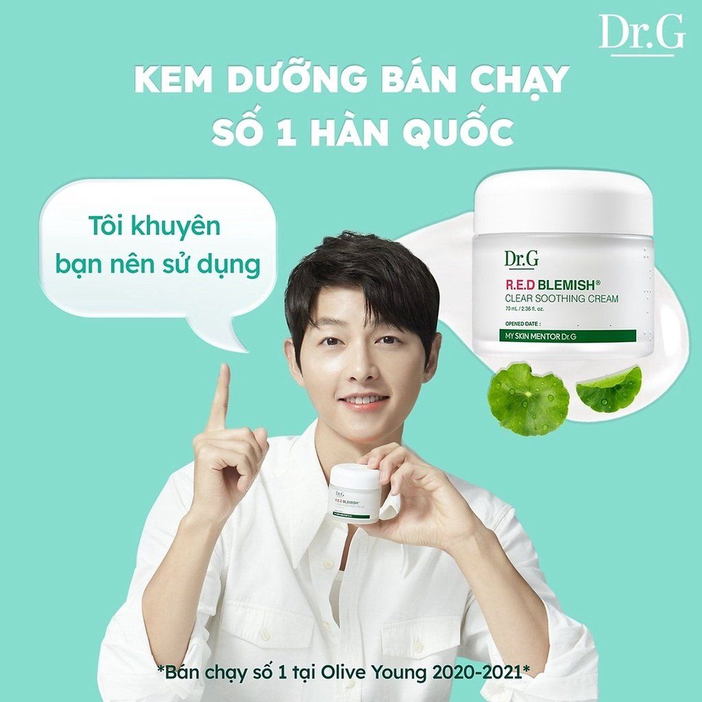 Kem dưỡng ẩm và phục hồi Dr.G/ DrG/ Drg R.E.D Blemish Clear Soothing Cream/ Moisture Cream 70ml