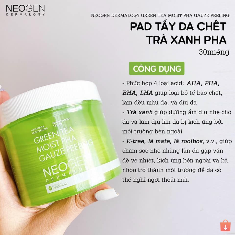 Toner Pad Tẩy Da Chết Neogen Dermalogy BHA, Cica, AHA, Niacinamide Dưỡng Ẩm Da, Se Khít Lỗ Chân Lông