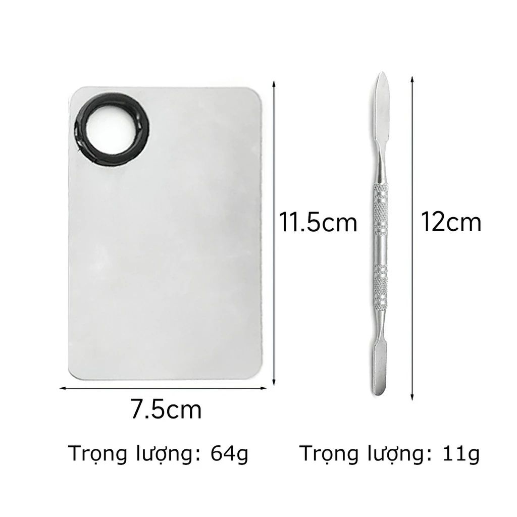 Khay Dụng Cụ Trộn Nền Cherry Pro Mix Bằng Thép Sáng Chống Gỉ Tặng Kèm Cây Trộn