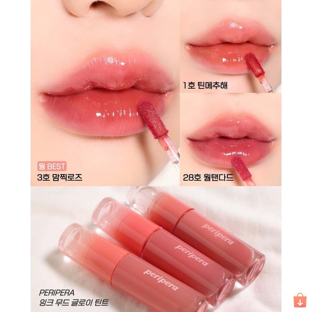 Son Tint Bóng Peripera Ink Mood Glowy Tint 4g Ngọt Ngào Căng Bóng Mềm Mượt