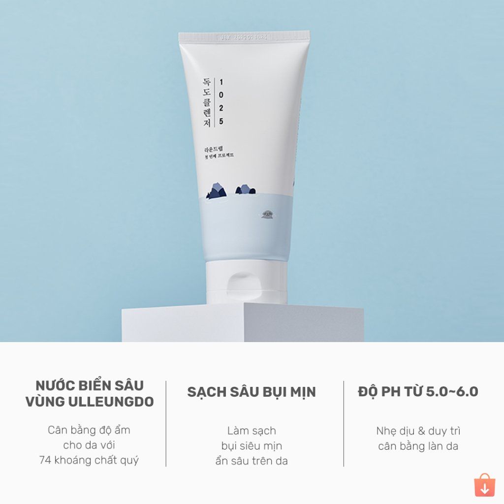 Sữa Rửa Mặt Round Lab 1025 Dokdo Cleanser 150ml tạo bọt mềm mịn dễ chịu