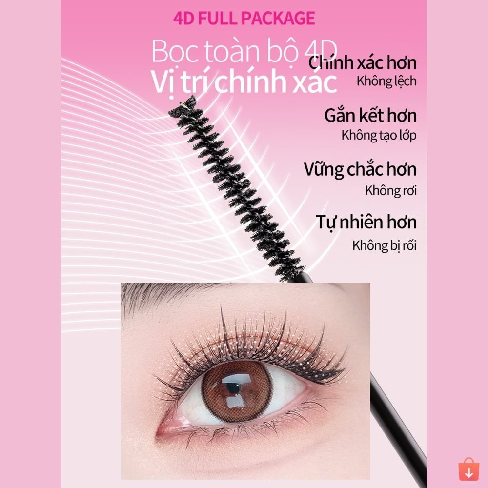 Keo 2 Đầu Mascara 4in1 Mlen Diary thiết kế tiện lợi, kết hợp dung dịch tẩy keo