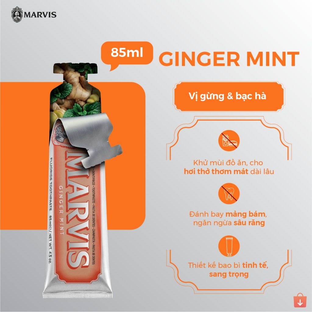 Kem Đánh Răng Marvis Loại Bỏ Mảng Bám Vết Ố Vàng Làm Trắng Răng